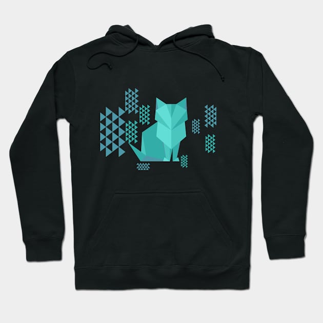 Geometric Cat retro animal design Hoodie by TextureMerch